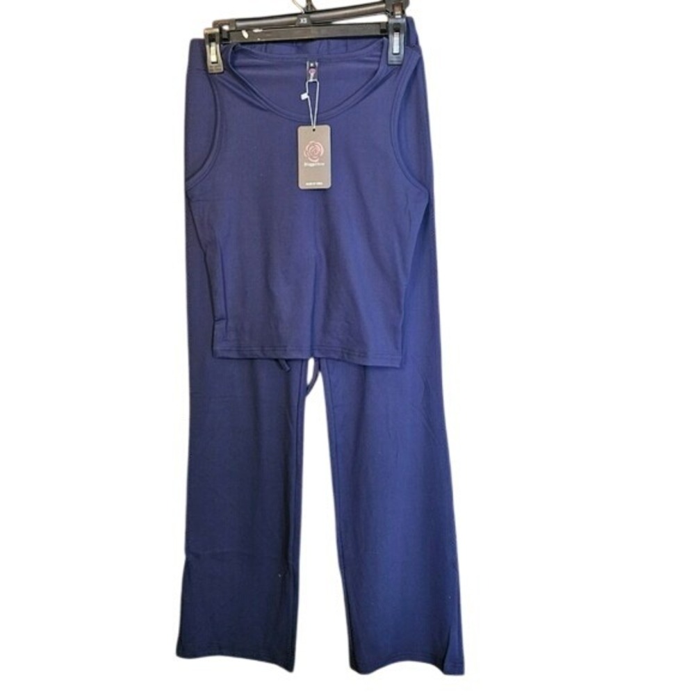 Bloggerlove Womens Medium Navy‎ 2 Piece Jogger Outfit Set Trendy Matching New